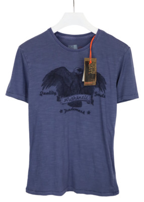 North Coast Super Slim T-Shirt Herren M Kurzärmlig Rundhals Kragen Blau