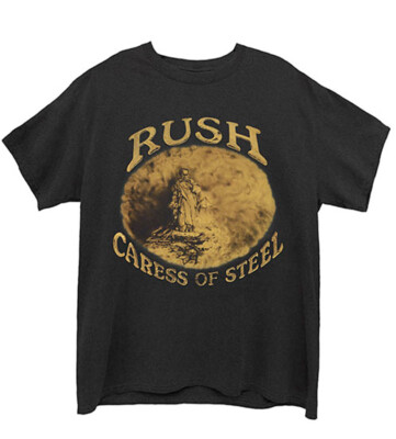Rush - Caress Of Steel with Tracklist - Black T-shirt | eBay