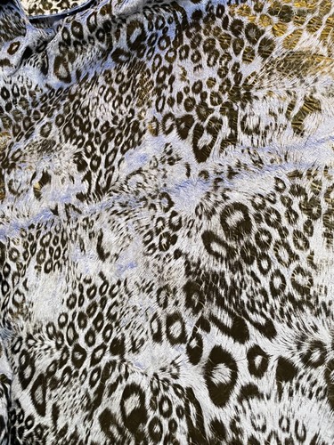 Fabric Lot 1 Yard 12 Inches 58 W Blue Black Animal Print Terry Cloth One Way Nap - Picture 2 of 7