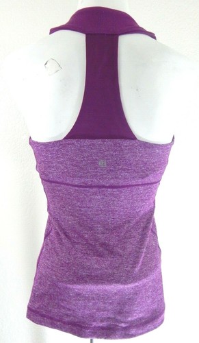 Lululemon Damen 6 Tanktop U-Ausschnitt Racerback meliert lila gebraucht, in einwandfreiem Zustand - Bild 2 von 4