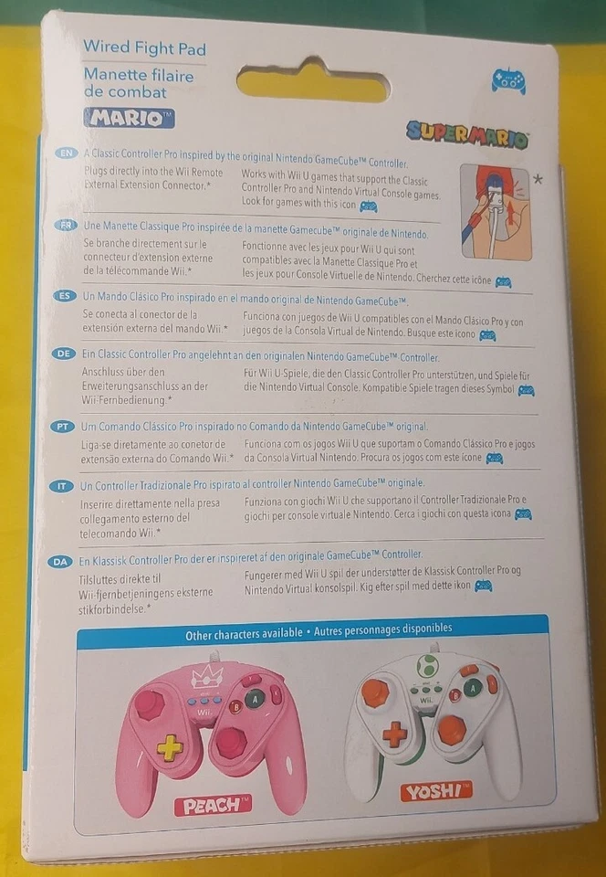 Brand New Nintendo PDP Wii U Wired Fight Pad Controller Red Mario Edition SEALED - Image 2 of 2