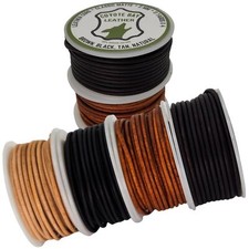 Genuine Leather Cord In 4 Classic Matte Colors Round Spool 11 Yards Each For Jew