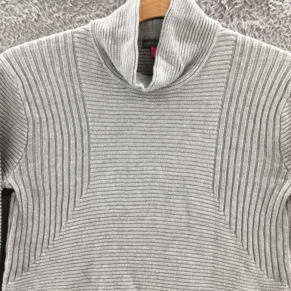Suéter Vince Camuto Mujer M Gris Cuello Tortuga Manga Larga Algodón Tejido Informal Foto 2 de 4