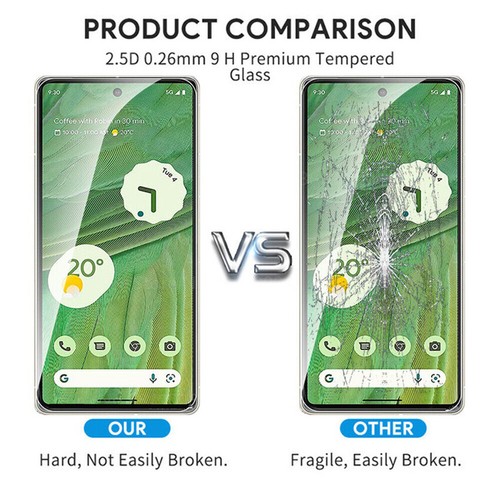 For Google Pixel 8 7 6 Pro 7A 6A 5 Screen Protector HD Tempered Glass Full Cover - Picture 3 of 12