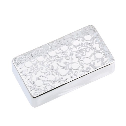 2PCS 12-Hole Carved Humbucker Guitar Pickup Cover Brass 50mm & 52mm Chrome FL - Picture 3 of 5