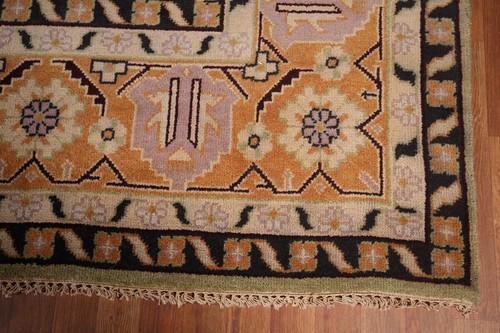 Geometrischer Viss Indianerstamm handgeknüpfter Palastteppich Salbeigrün 12x18 Fuß - Bild 5 von 17
