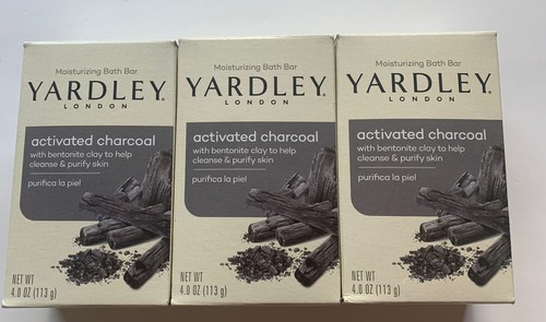 Charcoal Soap. Yardley  London activated  moisturizing bath bar. Lot of 3. - Bild 2 von 6