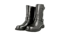 Luxus Prada Stiefelette Schuhe 3U5935 Schwarz Leder Neu 41 41,5 Uk 8