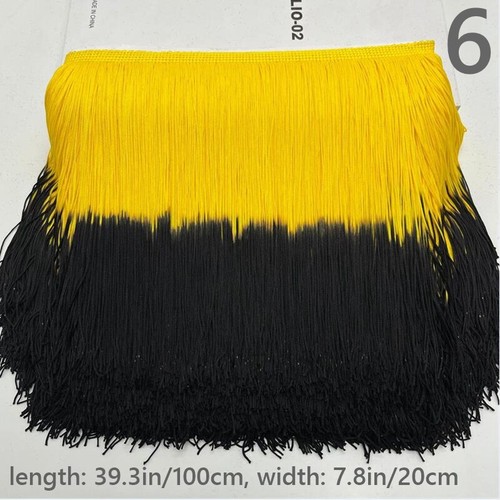1M Two-toned Gradient Tassel Fringe Trimming for Latin Dancewear DIY Crafts - Picture 23 of 33