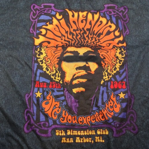 Jimi Hendrix reprint concert T-shirt Medium rock guitar psychedelic urban Gray - Picture 2 of 8