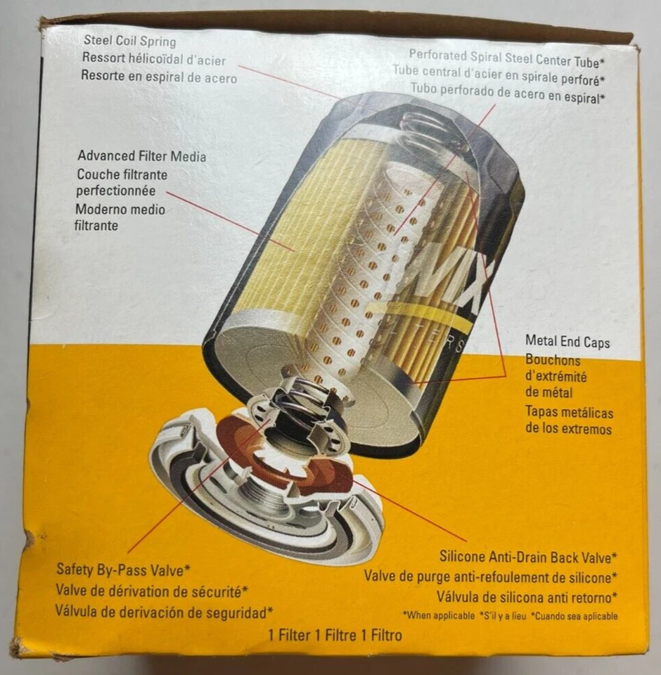 Filtro de aceite de motor WIX 51085 para Chrysler 300 Dodge Viper Jeep Wrangler Plymouth Foto 2 de 4