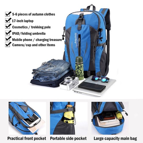 40L Hiking Backpack Outdoor Camping Rucksack Waterproof Shoulder Travel Back Bag - Picture 22 of 29