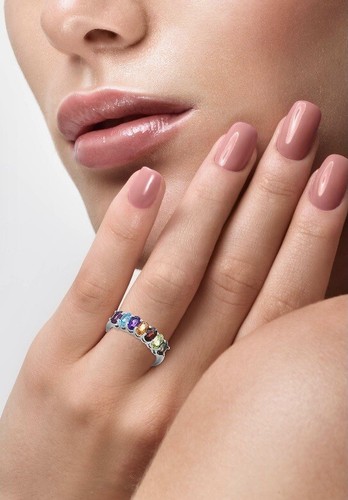 NEW! EFFY MULTI-GEMSTONE AND STERLING SILVER RING/ SIZE 7/ MSRP $300 - Picture 6 of 9