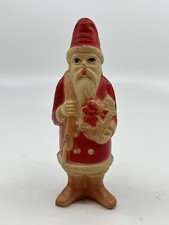 Vintage Christmas Celluloid Santa Claus Toy Figurine- Viscoloid USA