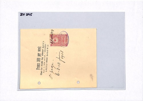 TURKEY OTOMAN EMPIRE REVENUE 1908 Periódico Anuncio Documento de Prueba LEVANT ZT295 - Imagen 7 de 10