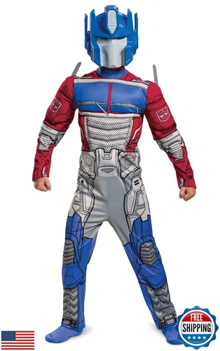 Optimus Prime Costume, Muscle Transformer Costumes for Boys, Padded Character