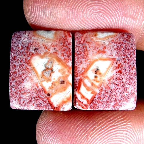 Natural Bird Eye Jasper Matched Pair Oval Pear Cushion Cab Loose Gemstone PK14 - Imagen 62 de 165