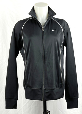 Nike The Althletic Dept. Black Zip Front Polyester Knit Track Jacket L