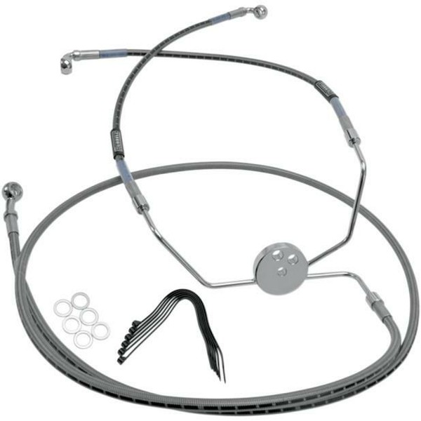 Pro Braking PBR1128-TRD-BLA Rear Braided Brake Line Transparent Red Hose /& Stainless Black Banjos