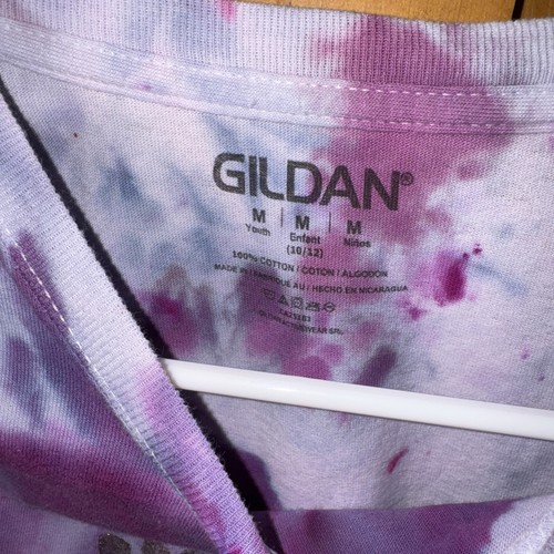 Youth Tie Dye T Shirt Medium Girls Hand Dyed And Painted - Picture 4 of 5