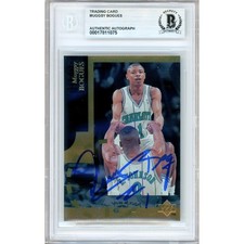 Muggsy Bogues Signed 1994-95 Upper Deck SE #SE-7 Hornets Beckett BAS Slab Auto