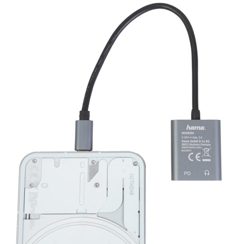 Adapter audio Hama USB-C na gniazdo 3,5 mm zasilanie AUX do notebooka laptopa tabletu - Zdjęcie 6 z 6