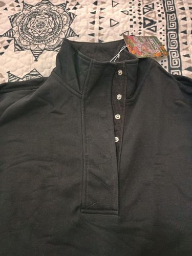 GACAKY BLACK SWEATSHIRT FOR WOMEN OVERSIZED LONG SLEEVE BUTTON HENLEY NECK SZ S - Bild 11 von 11