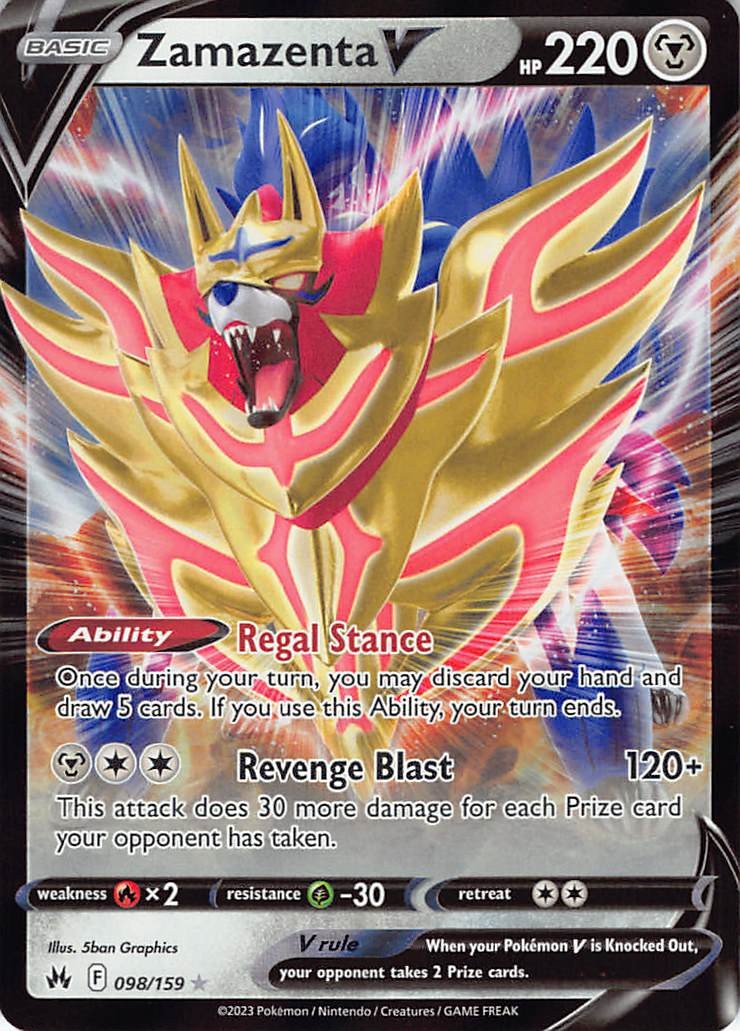 Zamazenta V 098/159 SWSH: Crown Zenith Holofoil