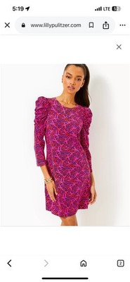 Lilly Pulitzer Steffie Dress Sz Small New Without Tags Passion Fruit Pink Star