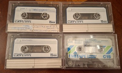 4 x Retro ZX Spectrum C15 Computer Recordable Game Data Tape Cassette