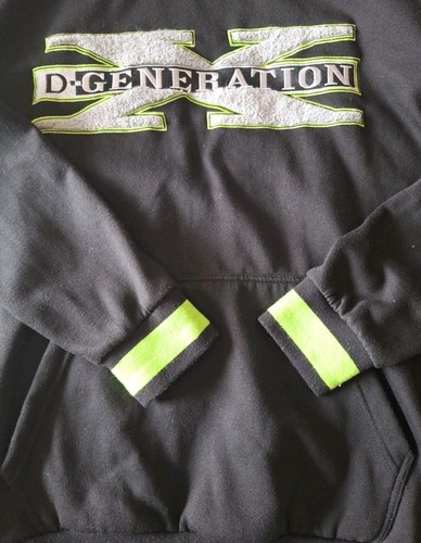 D Generation X Hoodie Black WWE WWF DX Pullover Sweatshirt Sz Large HHH Adult - Picture 4 of 7