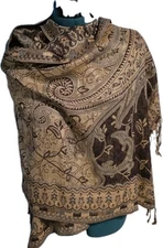  Gold Reversible  Elegant Evening Wrap 27 In X 66 Inch