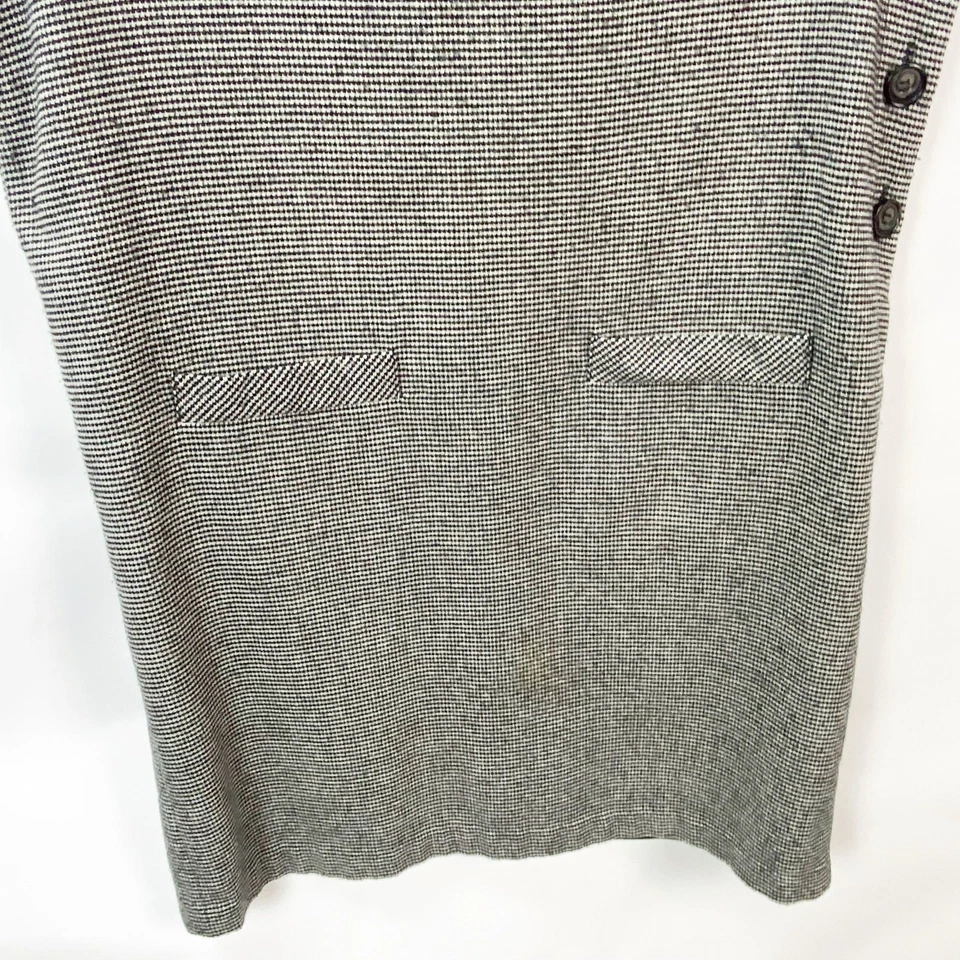 Mini vestido recto vintage años 90 Sag Harbor 14 para mujer negro/blanco mezcla de lana Foto 4 de 4