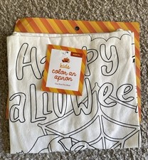 Kids Color an Apron Halloween One Size Fits Most Spider Web Bat Pumpkin Design