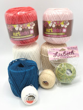 Artiste 100 Acrylic Crochet Thread 350 Yards- 5 Lily Dmc Lizbeth Lot of 8