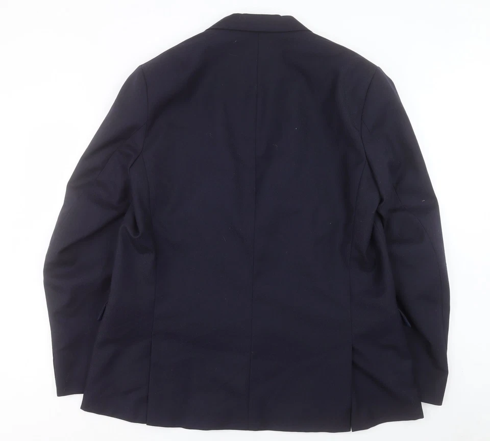 Getragener blauer Herren Sakko Blazer aus Polyacrylatfaser Größe 46 - Bild 2 von 4