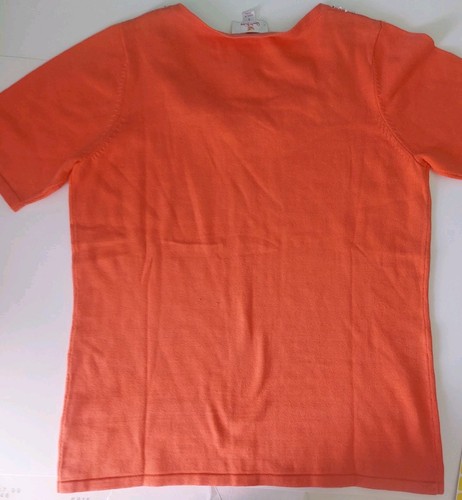 Quacker Factory Damen S Pullover orange Perlenausschnitt - Bild 6 von 6