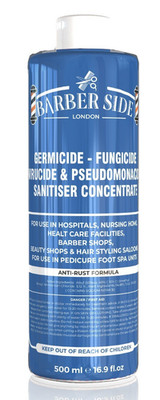 Barber Side Desinfektionslösung 500ml - Blau Salon Glas Desinfektionsflüssigkeit