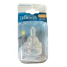 2 Pack Dr. Brown's Natural Flow Standard Silicone Bottle Nipple, Level 3 6m+ New