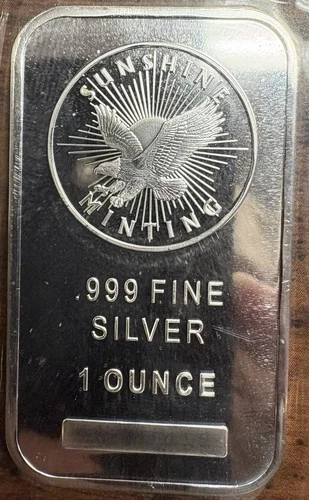 .999 Fine Silver Bar 1 oz - Sunshine Minting