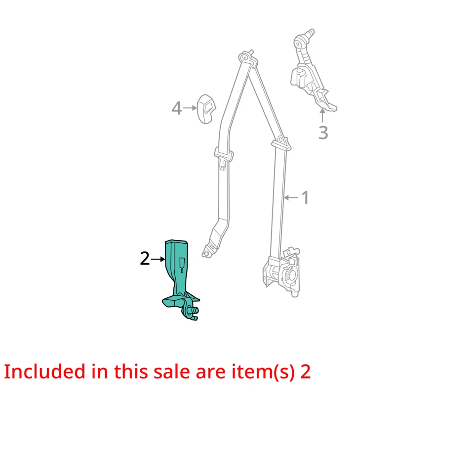 Cinturón de seguridad delantero cubo asiento pasajero hebilla se adapta a 11-19 caravana 10250249 Foto 4 de 4