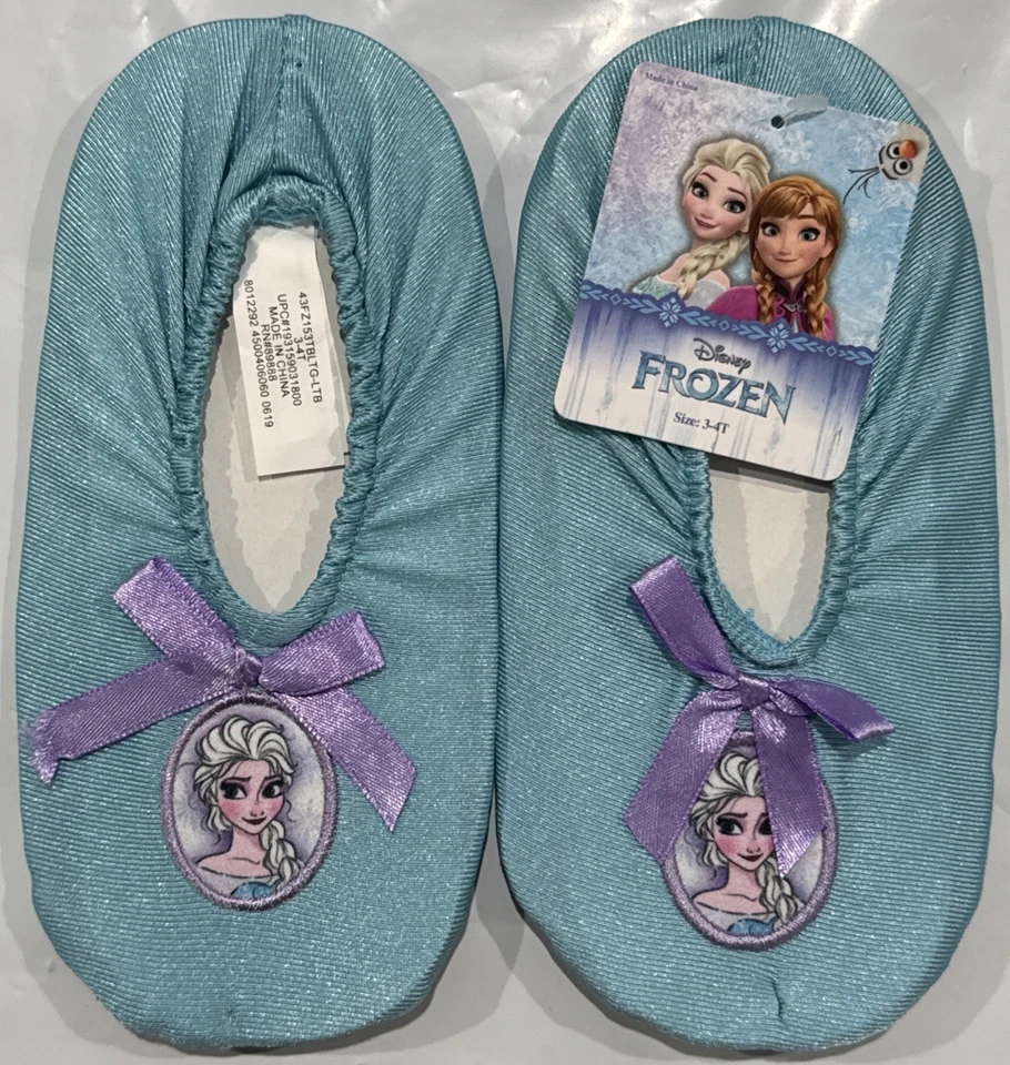 Disney Frozen Anna Bailarina Antideslizante Casa Zapatillas Niñas Pequeñas 3-4T Foto 2 de 4