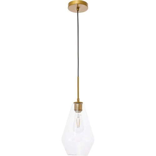 Living District Gene 1-Light Metal Pendant in Brass and Clear Glass - Picture 4 of 9