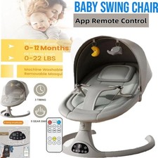 Foldable Baby Electric Rocking Chair W/ Remote Bluetooth Music Newborn Bouncer