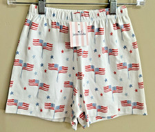 NWT James Lottie size 7 boys white red blue flag patriotic Conrad pull on shorts
