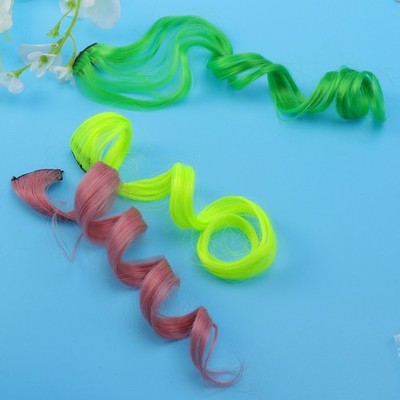 10 Pcs Curly Hair Extensions Colored Gradient Clip In Hair Pieces