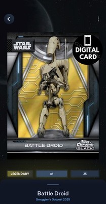 50cc BATTLE DROID Shadowbox Gold Smuggler's Outpost Star Wars Card Trader