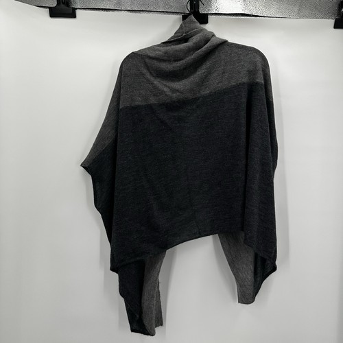 Eileen Fisher Cardigan Womens Medium Royal Alpaca Gray Shawl Wrap Shrug - Picture 3 of 8