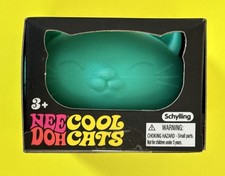 NeeDoh Cool Cats Teal Schylling Squeeze Ball Toy Nee Doh TikTok Viral RARE    