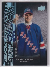 2019-20 SPx UD Black Obsidian Rookies Kaapo Kakko 202/299 New York Rangers #R-KK